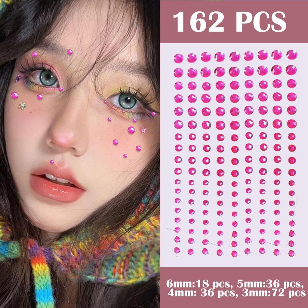Acrylic Diamond Face & Eyebrow Stickers for Party Makeup and DIY.