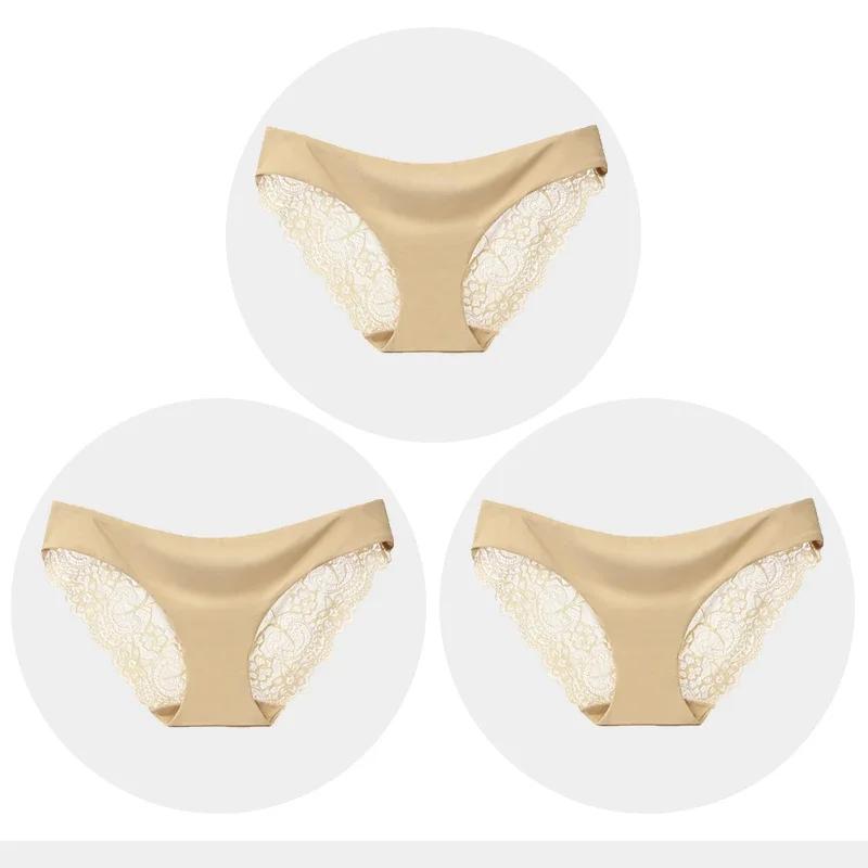 Women's Seamless Underwear Leopard Intimate Women Sexy Lace Black Floral Panties Seamless Panty 3 Pcs/set