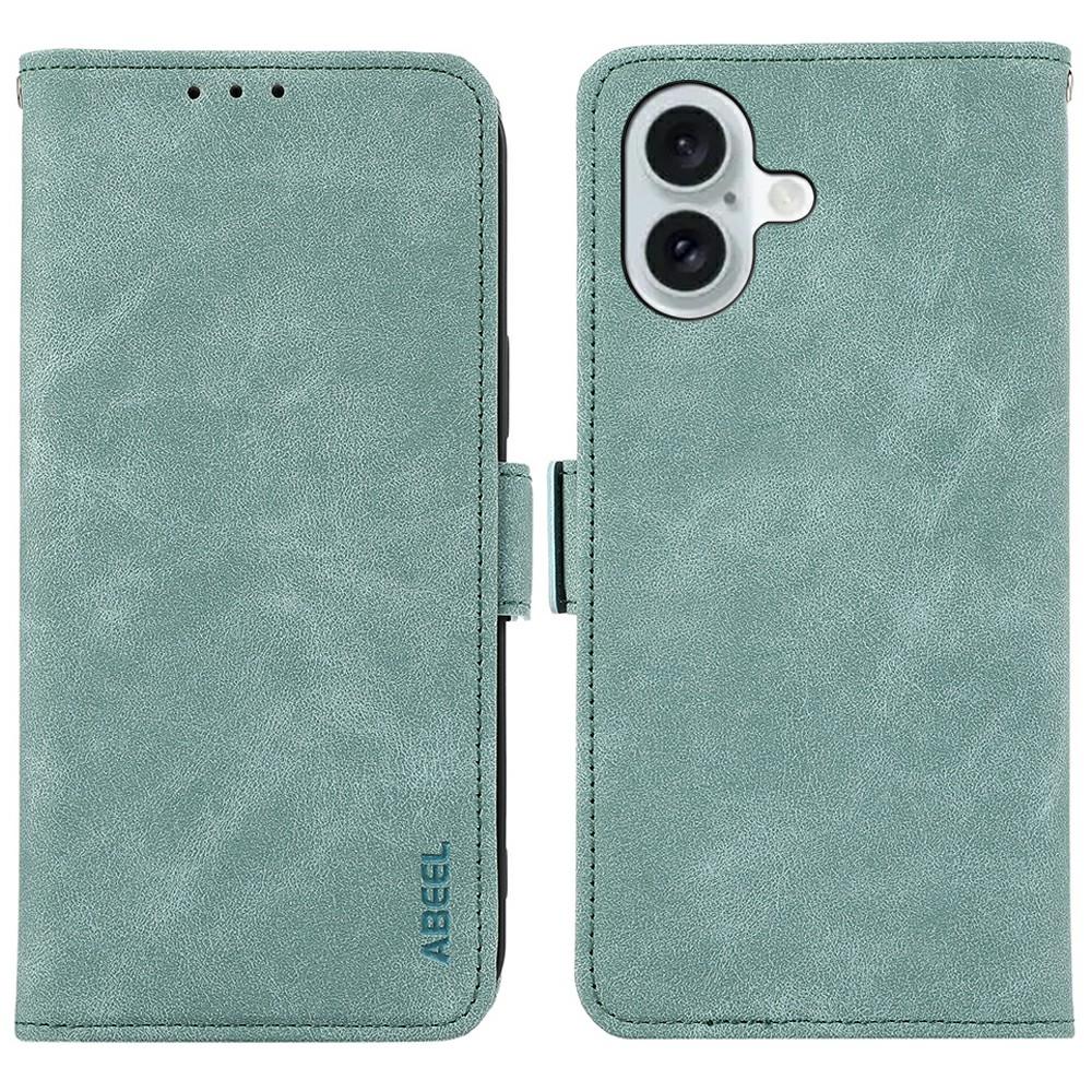 

ABEEL For iPhone 17 Case PU Leather Folio Stand View RFID Blocking Phone Cover Baby Blue
