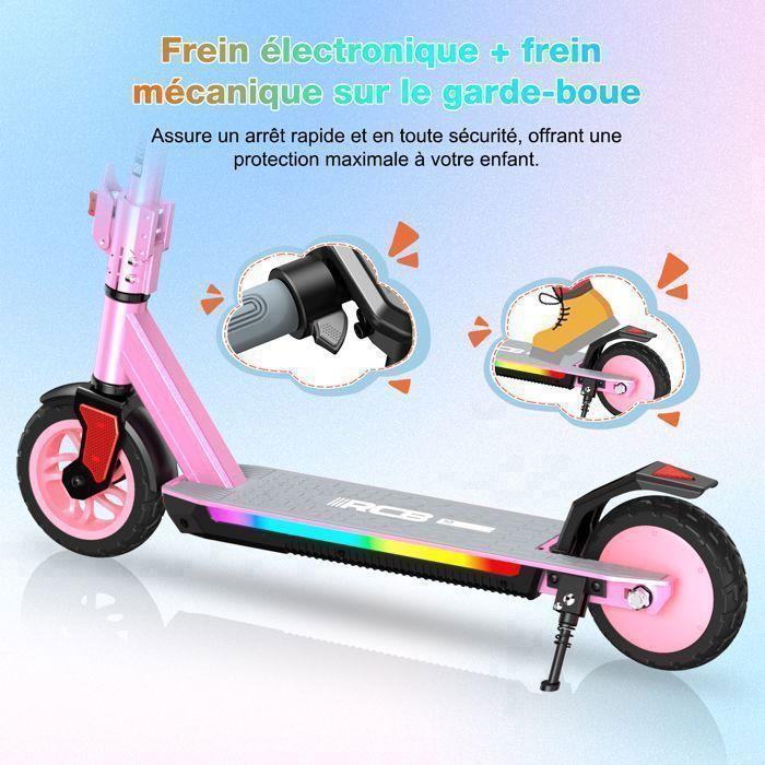 RCB R12 PRO Pink Electric Scooter – 220W – 3 Speeds – 7” – Colorful LEDs – Digital Display – 15KM – Perfect Gift