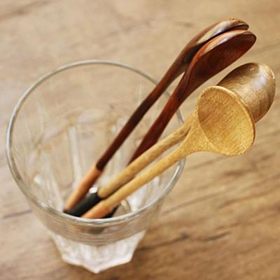 Home Living Desserts Condiment Tableware Kitchen Dining Wooden Spoons Long-handled Tea Scoops Kids Spoon