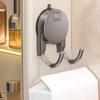 Durable No Drill Suction Cup Double Hook Wall Organizer Removable Bathroom Hooks Press Type Key Clothes Hook Home