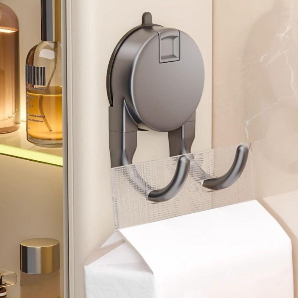 Durable No Drill Suction Cup Double Hook Wall Organizer Removable Bathroom Hooks Press Type Key Clothes Hook Home