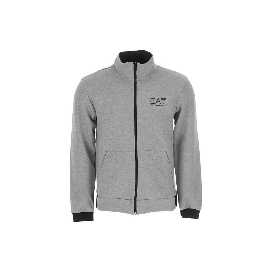 Emporio Armani EA7 Худи с принтом букв и боковым карманом Мужские худи Серый 6KPM90-PJBZZ-3905 3XL