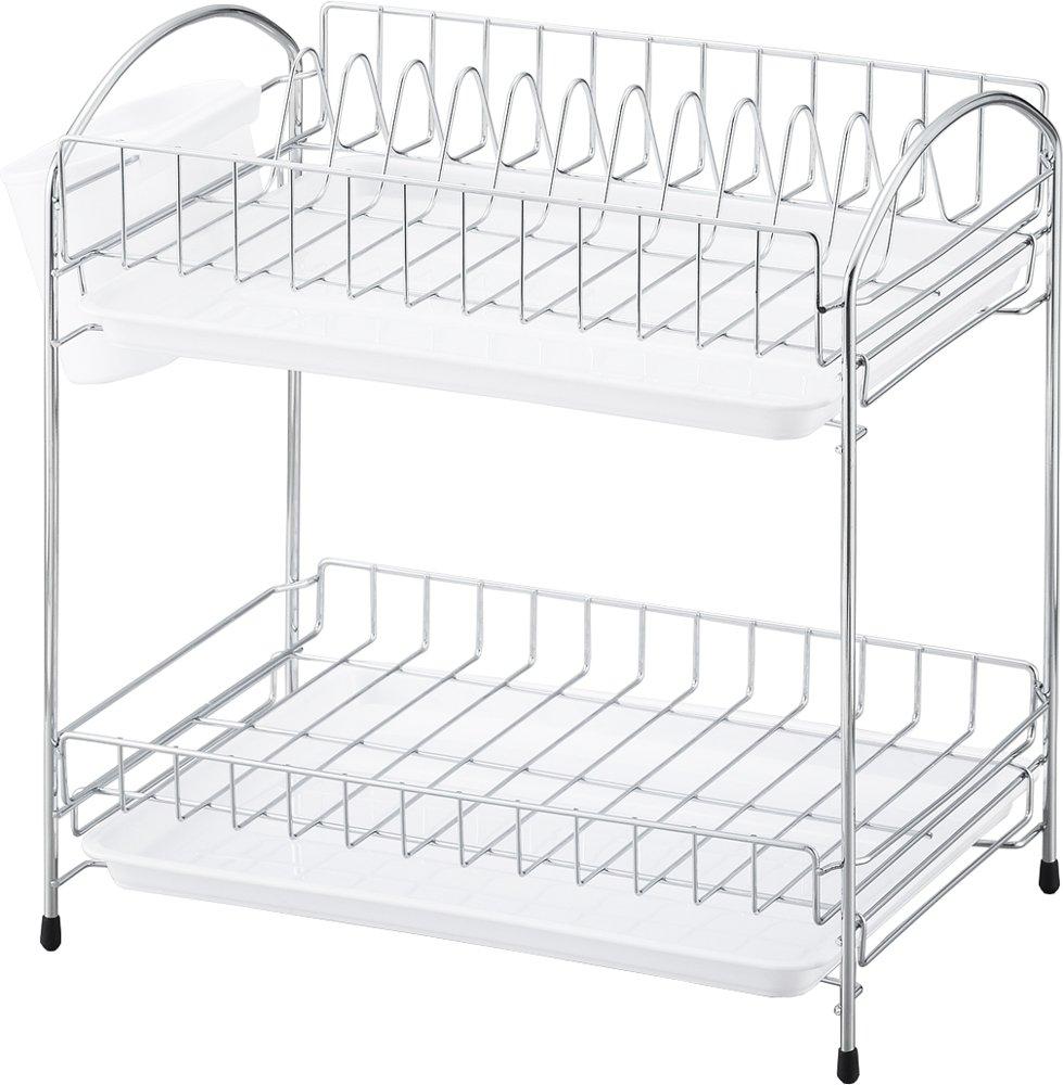 

Tamahashi Days Drying Dish Drainer 260 x 410 x 355mm 2 Tiers with Cutlery Case Sliding Tray Dish Drying Dish Drainer Stand-up Approx. Space-saving