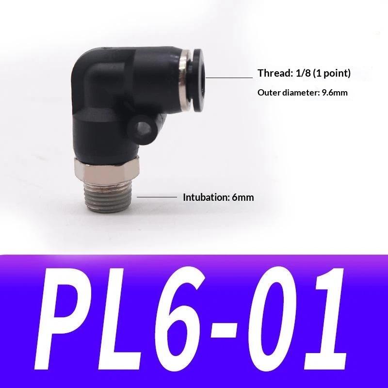1 Stuk Pl4-01 Pl6-02 Pl8-03 Industriële Pneumatische Fitting 90 Graden Push-in Koperen Luchtbuis Connector Meerdere Bsp Schroefdraad Maten