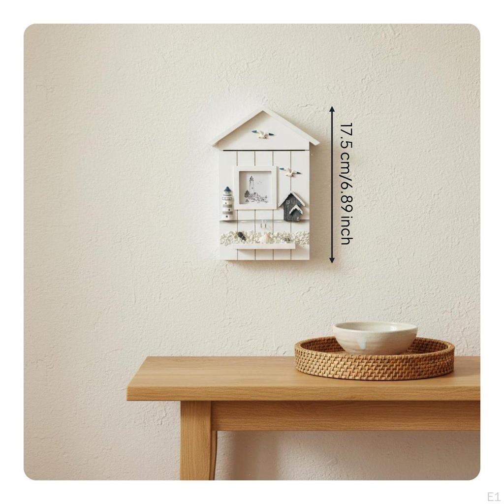 House Shaped Key Storage Box Rustic Finish Wall Mounted Space Saving for Entryway,