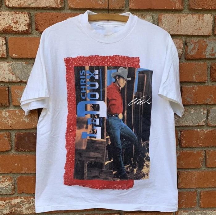 

90s Vtg Chris Ledoux Country 1995 Tour White Size S-5XL Unisex T-Shirt For Fans S