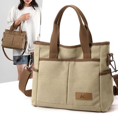 Casual Canvas Bag, Large Capacity, Korean Style, Light Luxury, Versatile Crossbody Bag, Work Commuting Shoulder Bag