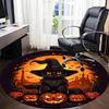 1pc Halloween Cat Office Round Area Rug, Under Office Chairs Bedroom Living Room Home Decor, Room Deco, Available In Various Sizes
