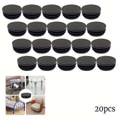 20st 38mm Legerat Rundt Stålrör Plast Hålplugg Insats Ändskydd Metallrör Stege Glidskydd Möbel Stolben Skydd