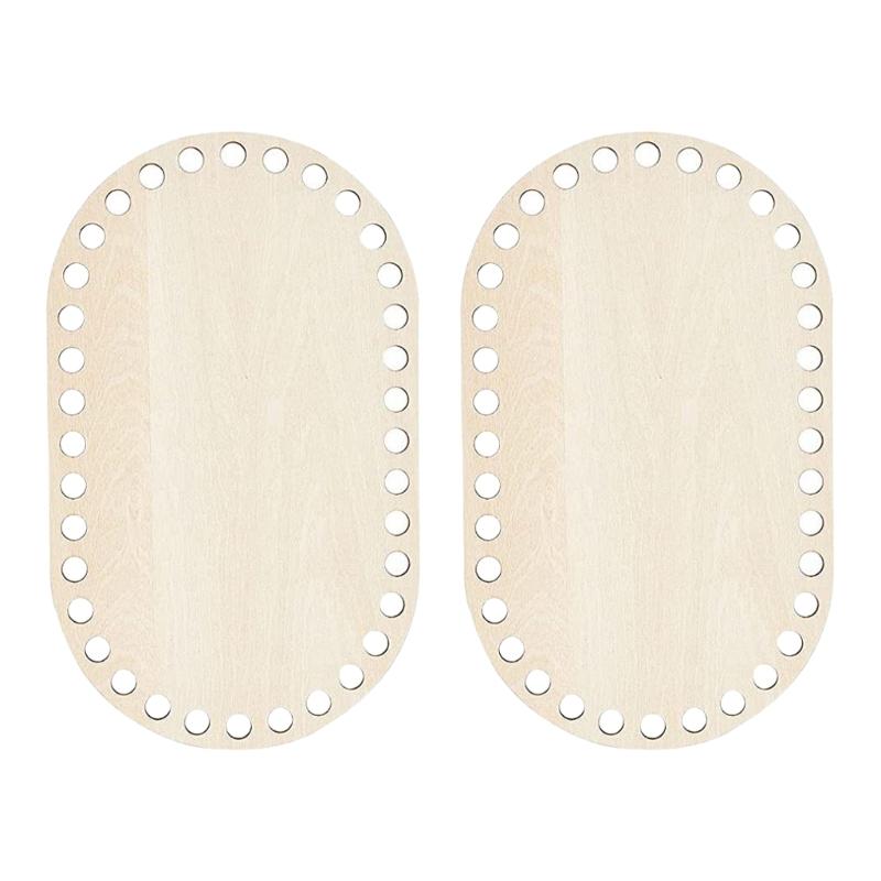 2 Stück Holzkorbboden Rohling Häkelkorbboden zum Herstellen von Häkelkörben Strickkorb Handweben Heimdekoration