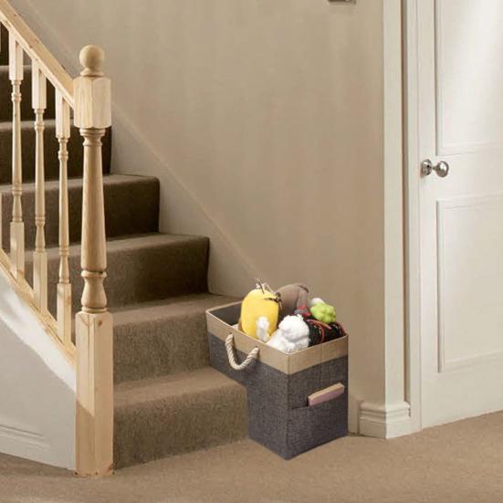 Treppenkorb mit Griffen Aufbewahrungstasche für Kleidung Faltbar Großes Fassungsvermögen Kinderspielzeug