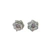 The wind is small and fresh, imitation zircon, full of diamond buds, stud earrings, women's white gold, white gold, zircon inlaid fashion earrings