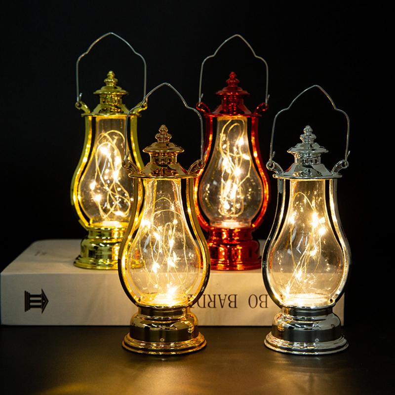 Retro Led Oil Lamp Wine Pot-shaped Copper Wire String Light Portable Night Lights Ornament For