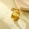 GEMCHIC Women's Fashion Adjustable Irregular Wrinkle Ring Geometric Stainless Steel Finger Ring for Daily Life Party