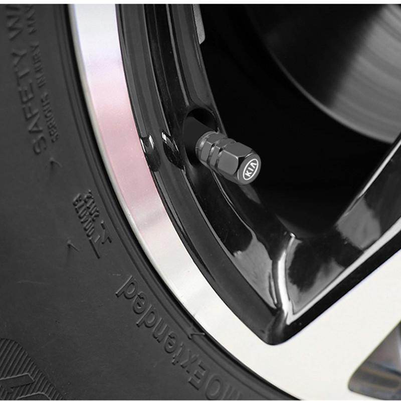 AABIY1 4-Piece Car Wheel Tire Valve Cover Aluminum Alloy Dust Cover Car Accessories for Kia Sportage Rio Ceed Picanto K5 K9 Sorento