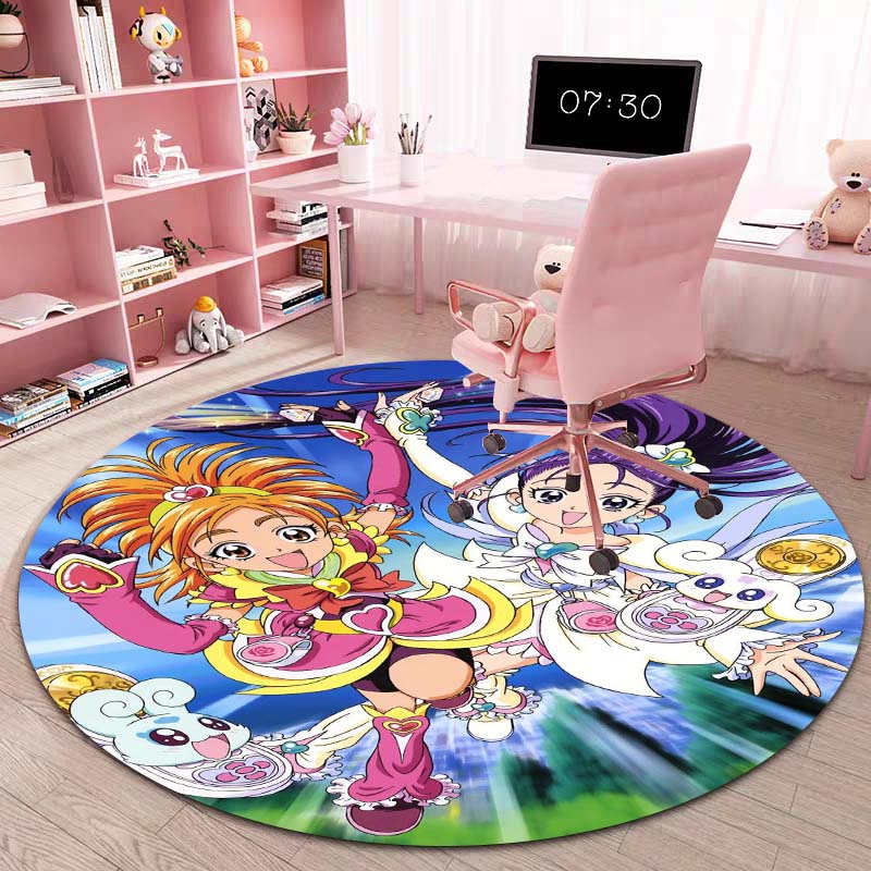Mobile Suit Gundam Cartoon Round Rug Can Be Used To Decorate Living Rooms, Bedrooms, Sofas, and Game Rooms; Non-slip Rug.66