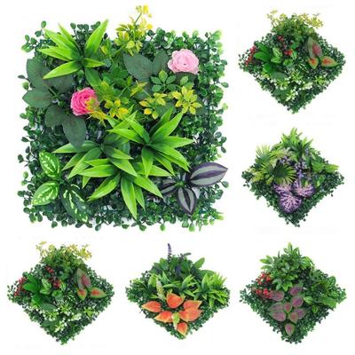 DIY Artificial Plant Wall Panel Eternal Life Durable Artificial Eucalyptus Carpet Green Lifelike Fake Green Grass Mat Wedding