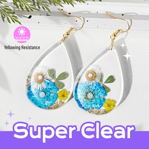 HeyClear 500g UV Resin Liquid - Super Clear, Low Odor, Hard, Fast Curing Resin, Ideal for DIY Beginners, Coating, Handicrafts, and Jewelry Making Such