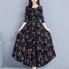 Women Floral Beach Dress Long Sleeve Casual Party Vintage Boho Dress