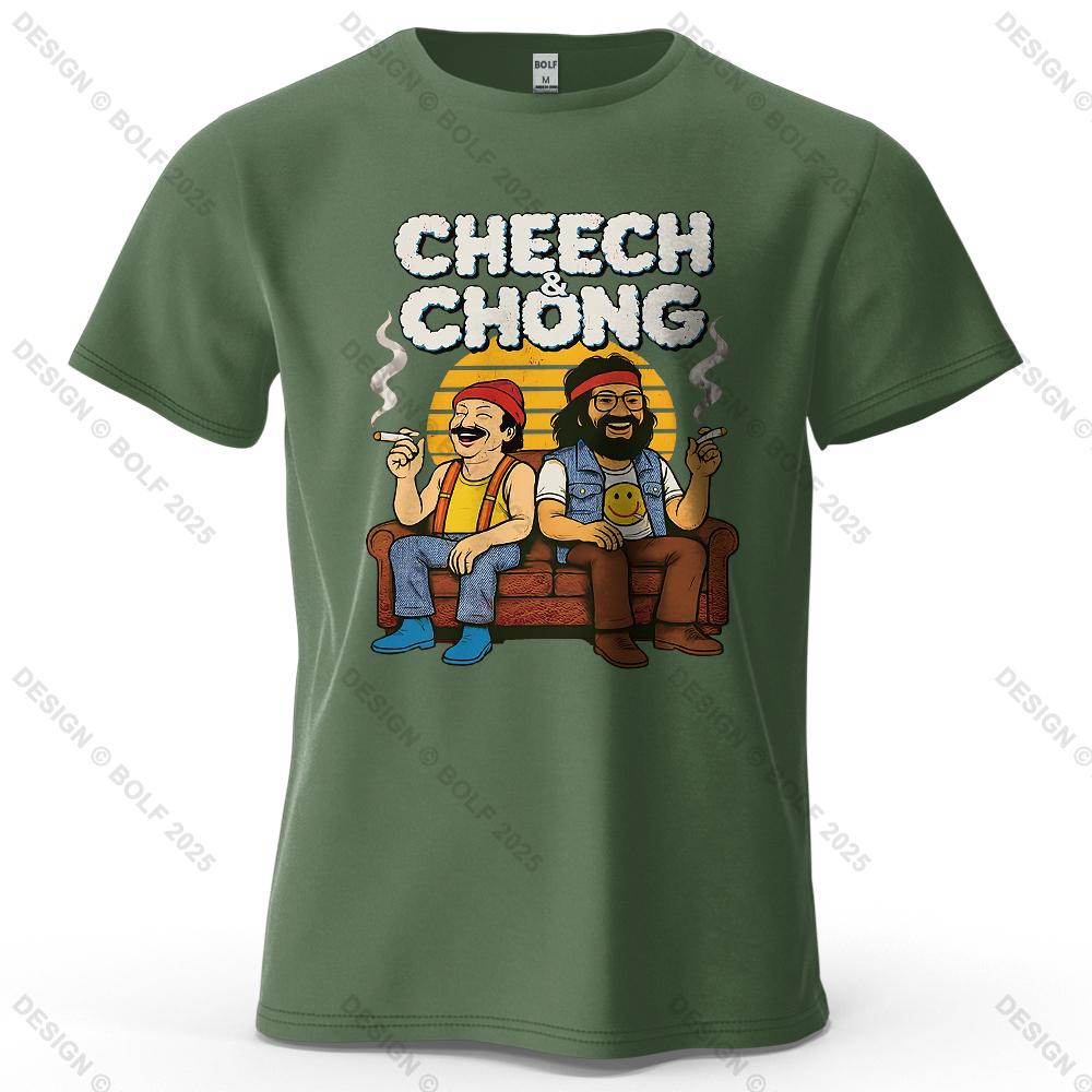 

Чоловіча футболка з мультяшним принтом CHEECH & CHONG 100% бавовна Оверсайз Ретро Смішні Графічні Футболки для Жінок Топи Футболки Вуличний одяг M