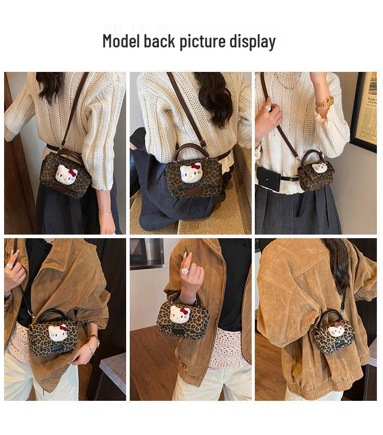 Leopard Print Parent-Child Crossbody Bag: 2025 New Cartoon Cat Design, Mini Phone Holder for Kids