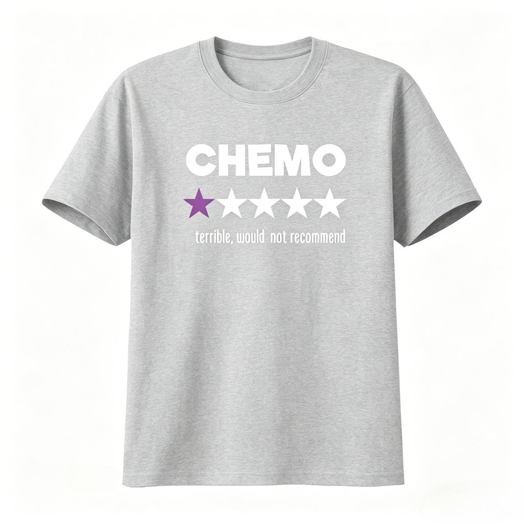 Funny Chemo T Shirt with Star Design for Cancer Survivors Sarcastic Chemotherapy RecomUnisexdation Unisexs Clothing Summer T Shirt