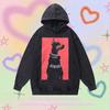Trendy Brand European And American High Street Doberman Hound Contrasting Color Printing Washing Water Retro Hooded Sweater Men'S Oversize Coat