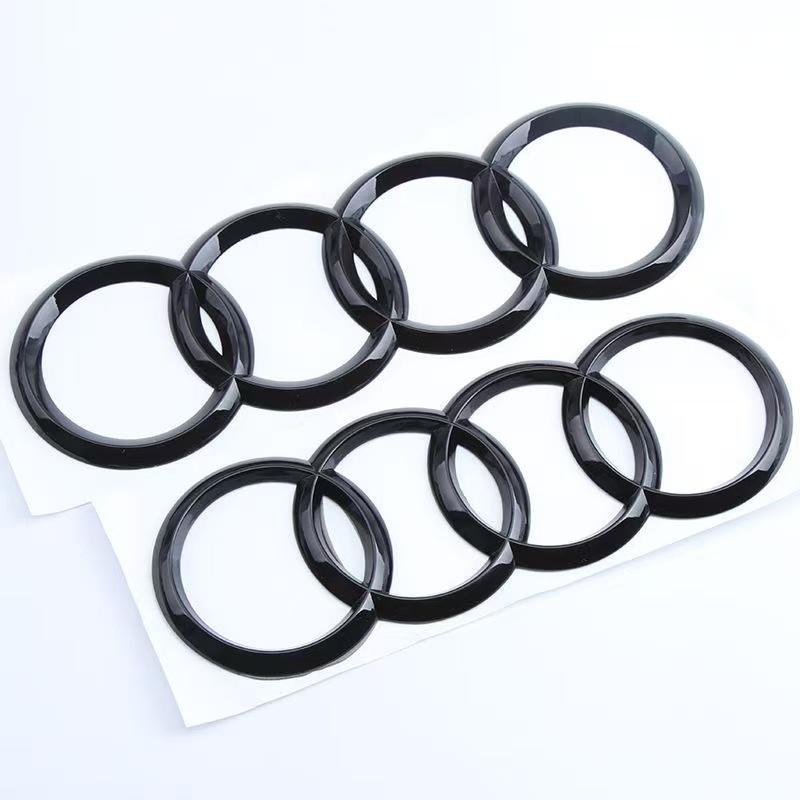 QR3 Car Hood Front Grill Rear Trunk Emblem Logo 4 Ring ABS Sticker For M3 A3 A4 A5 A6 A7 A1 A2 Q3 Q4 Q5 Q7 Q8 S3 S4 Car Sticker