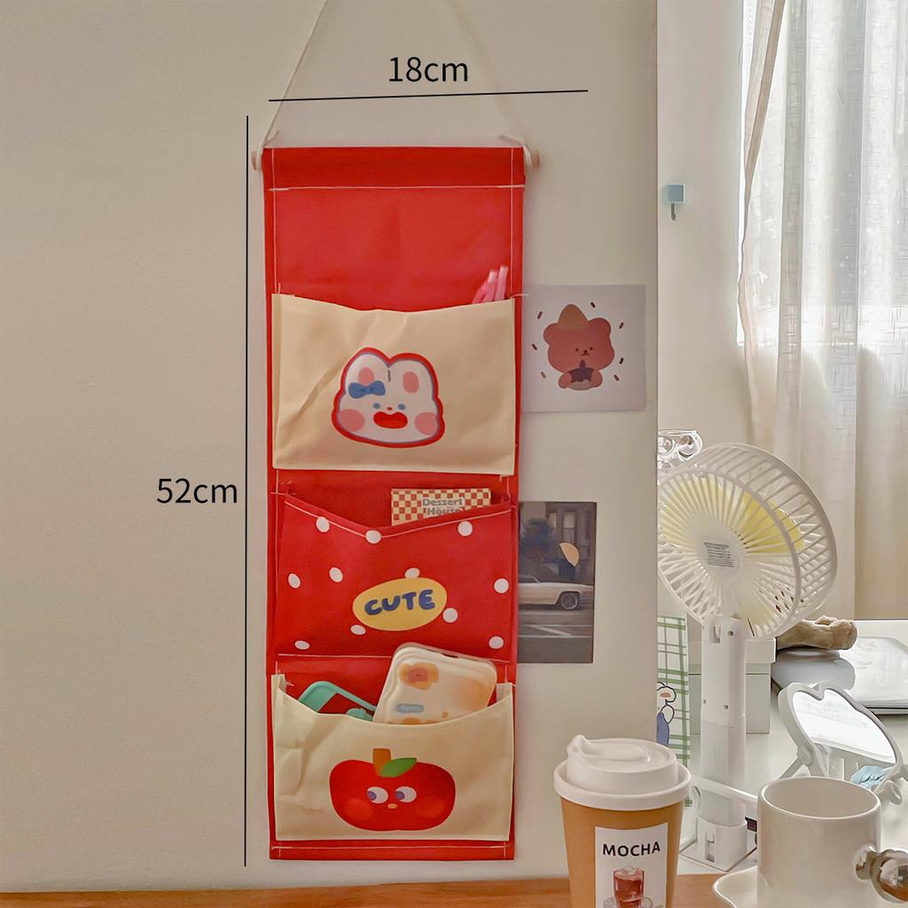Cloth Storage Bag Hanging On The Wall Behind The Dormitory Door, Mobile Phone Storage Bag Hanging On The Bedside Wall of College Students
