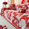 Chinese Wedding Sofa Cushion Cover Double Side Couch Cover Sofa Slipcover Universal Jubilant Anti-cat Sofa Cover 1.2.3.4 Seat
