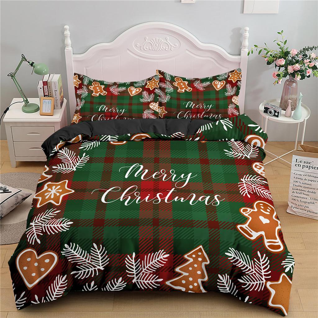 3D Christmas Bedding Set Christmas Atmosphere Decoration HD Printing Duvet Cover 2/3 Pieces AU/EU/US/UK/DE Full-size Soft Home Decoration