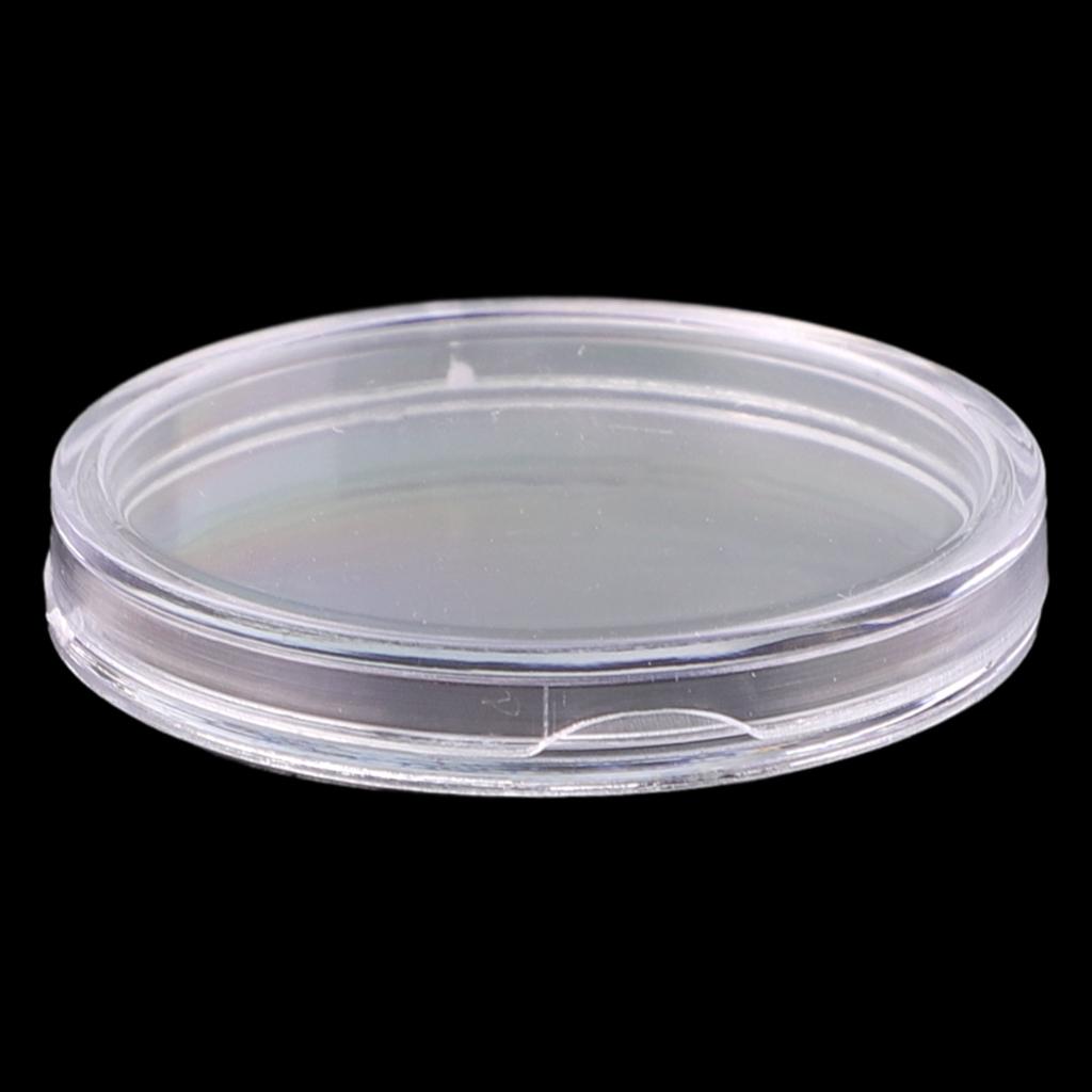 Plastic Round Coin Storage Boxes 100PCS Clear with 32mm Inner Diameter for Tokens Badges and Small Collectible Use