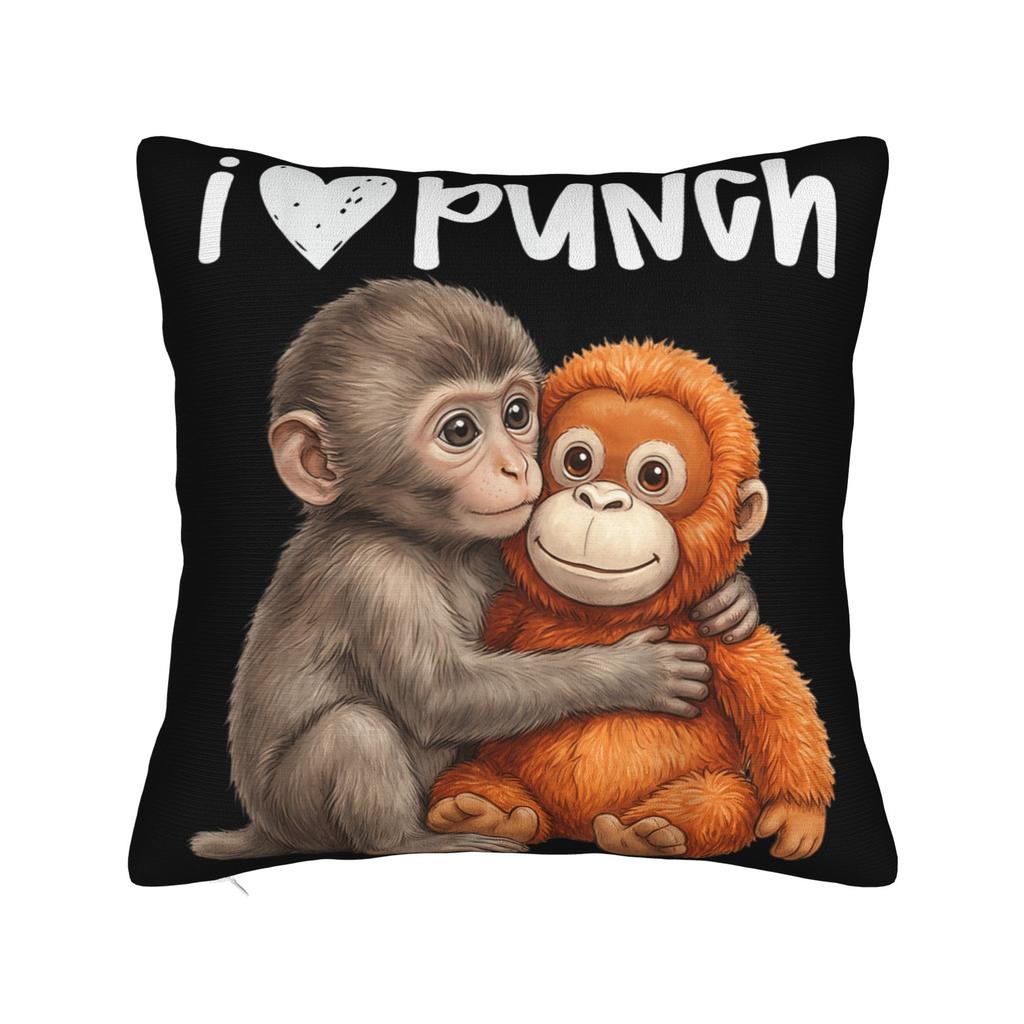 Adorable Cute Baby Monkey Punch Pillow Cover Vintage Pillow Case For Sofa Car Home Decor Graphic Pillowcases Gift Idea
