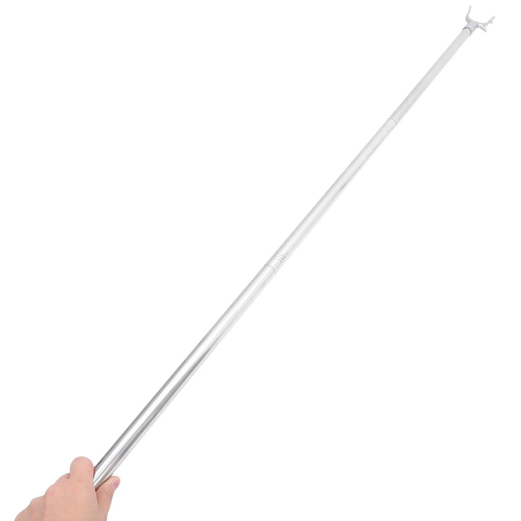 Clothing Reach Pole Heavy Duty Aluminum Stainless Steel Clothes Drying Rod Space Saving Indoor Balcony Wardrobe Hook Pole