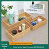 Bamboo Wood Lidless Storage Box for Snacks and Vegetables