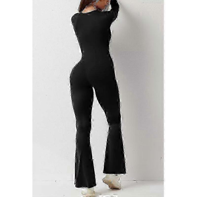 Jumpsuits For Women Square Neck Wide Leg Full Length Romper Playsuit 25-26