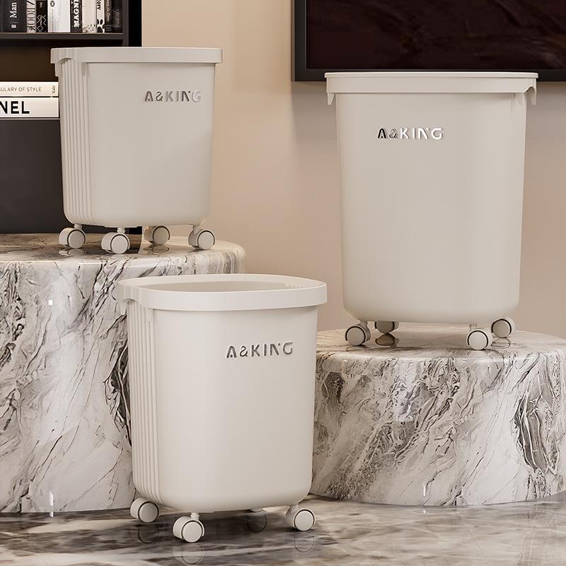 Luxury High-Capacity Trash Can: Stylish Bathroom, Living Room, & Bedroom Bin