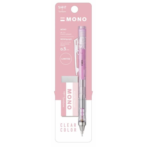 

Tombow Mechanical Pencil Monograph 0.5mm MONO Eraser Set Clear Pink PPA-241E