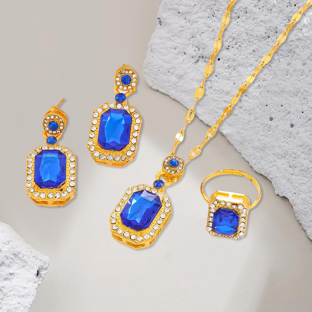 4-piece Women's Zircon Set, Fashionable Casual Necklace Bracelet Earring Set, Suitable for Daily Wear, Friend Holiday Gift