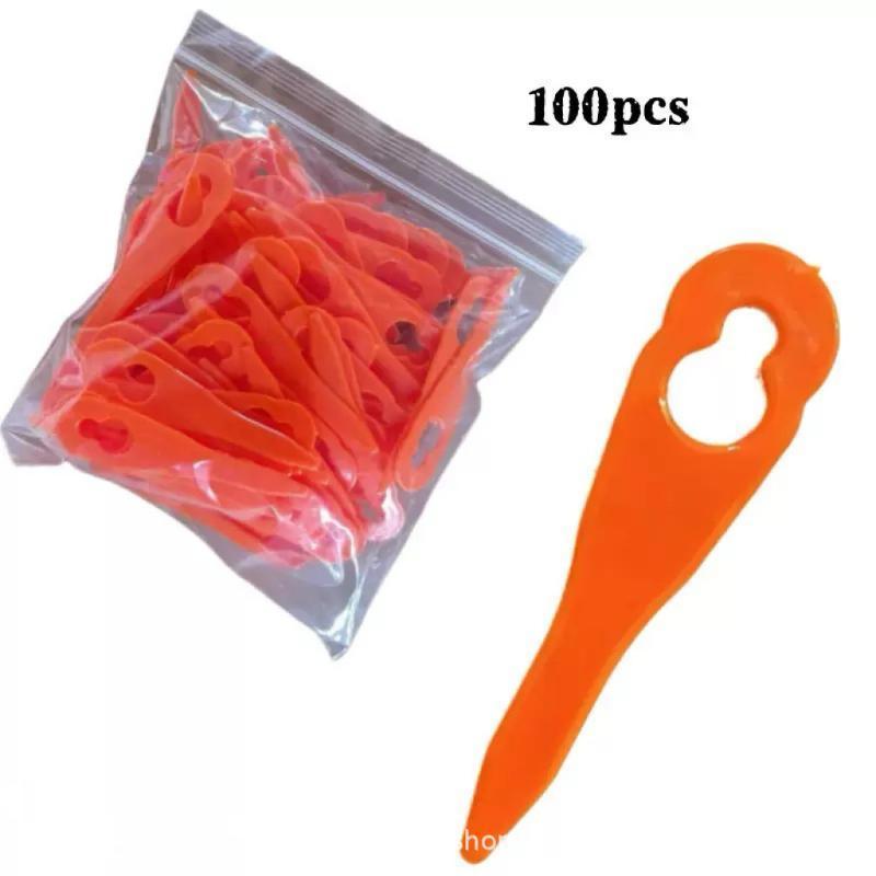 100Pcs Plastic Cutter Blades For Electric Cordless Grass Trimmer Strimmer Tool Grass Trimmer Blades Replacement Garden Tool