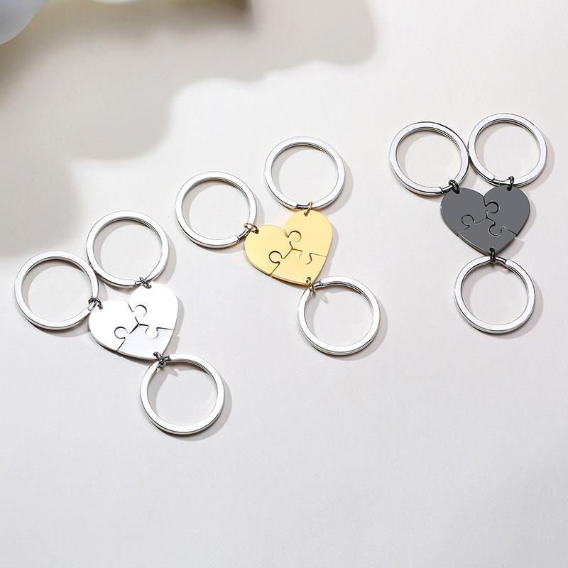 Set Personalizado de 3 Piezas Llavero Rompecabezas Corazón Acero Inoxidable Llavero Familia Madre Hermana Hija Regalos Personalizados Amistad