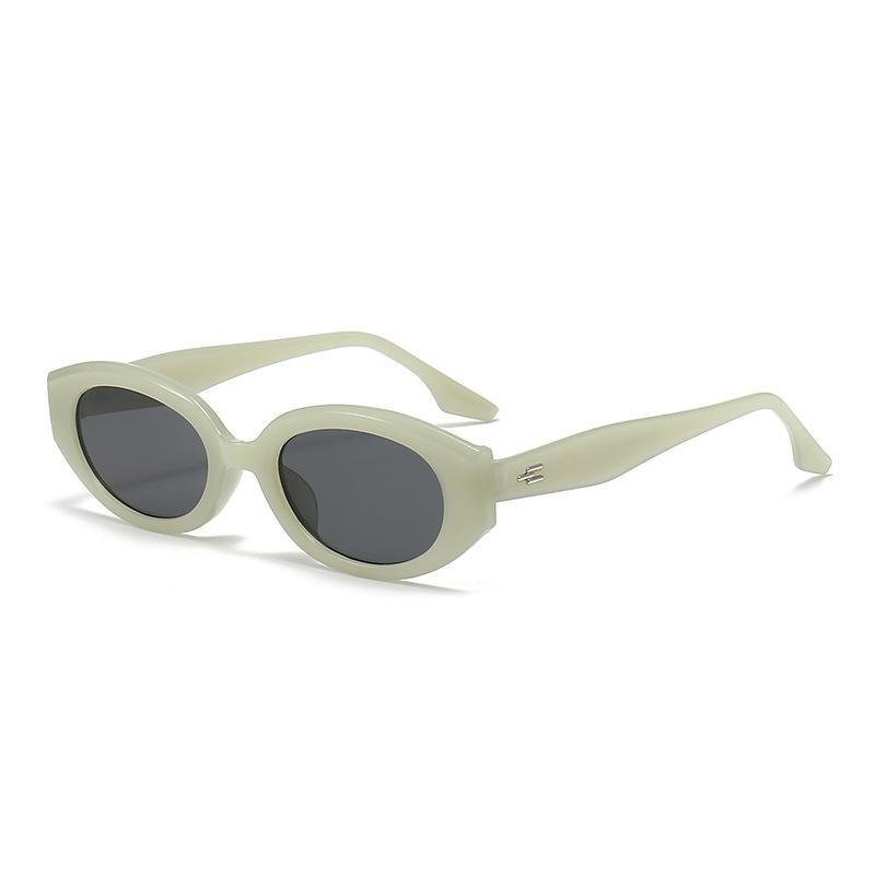Retro small frame sunglasses personalized oval frame sunglasses street shot thin high-end sunglasses