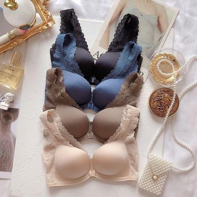 Women's Push-Up Lace Backless Bra – Seamless, Wire-Free, Anti-Sagging, Side Support, Plus Size
