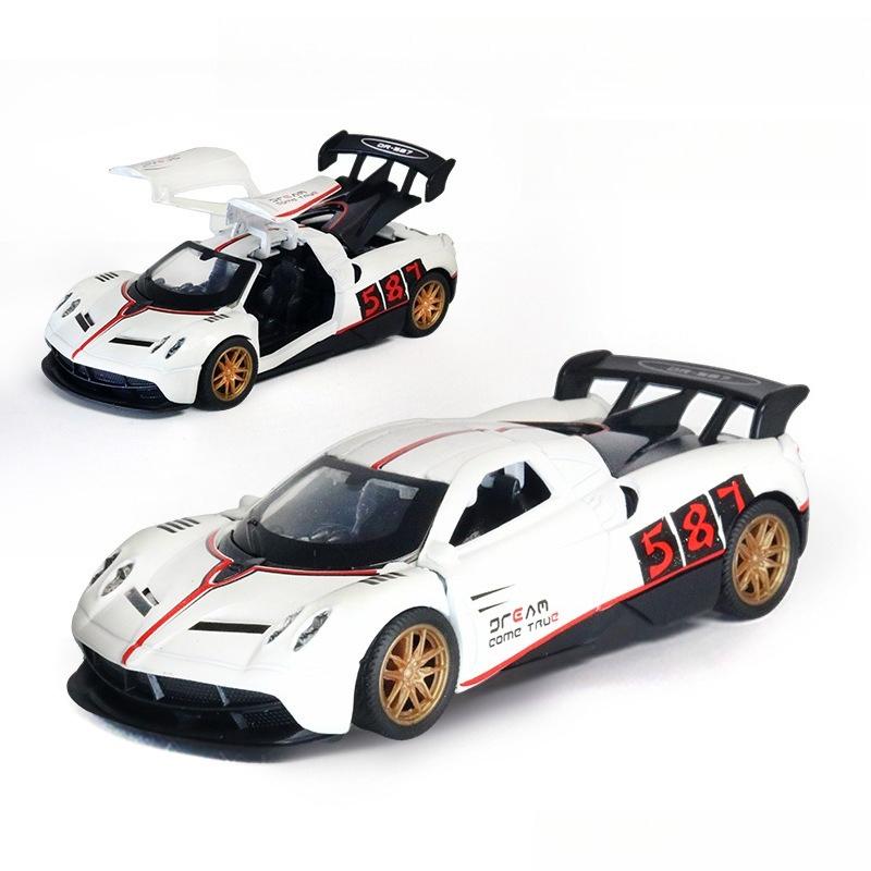 (Bagged) 1/36 Gull Wing Door Alloy Car Model Simulation Sports Car Three Doors Pull Back Boy Metal Car