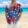 Men's Casual Casual Independence Day Print Short-sleeved Shirt