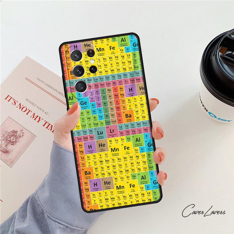 Chemie Periodická tabulka prvků pouzdro na telefon Pro Samsung Galaxy S24 S25 S23 S22 Ultra Note 10 20 Plus S20 S21 FE Kryt