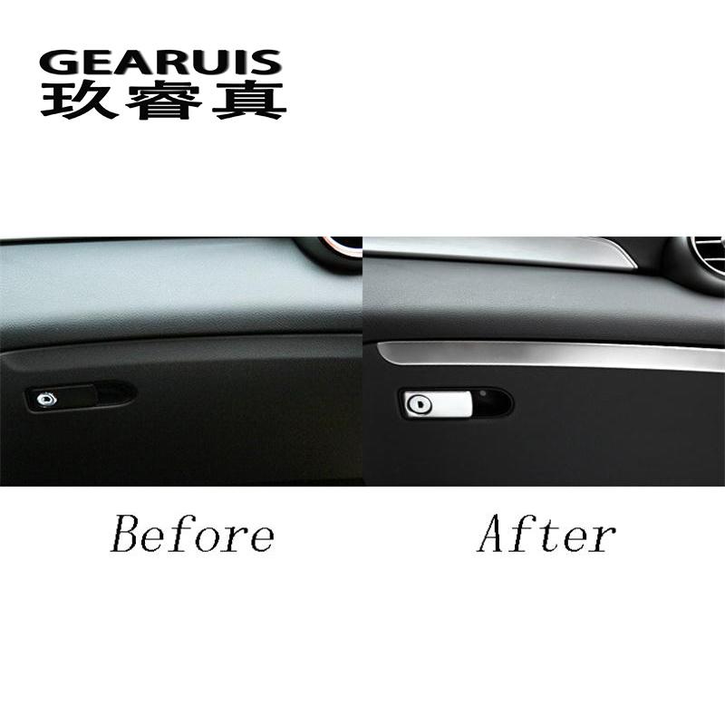 Car Styling Copilot Storage Box Decoration Trim Stickers Glove Covers For Mercedes Benz GLC X253 Class Auto Interior