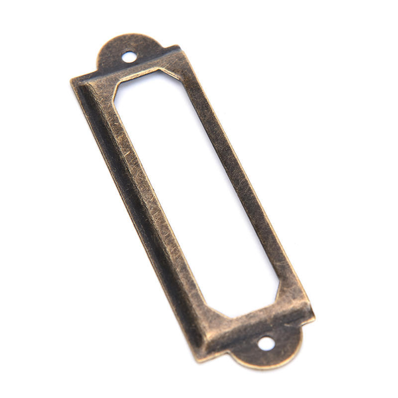 50 X Rám Zásuvka Box Pouzdro Skříňka Držáky Štítků na Karty 60X17Mm Staromosaz,